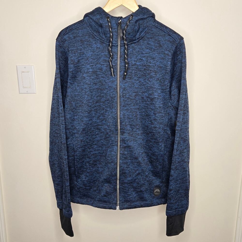 FREEDOM TRAIL by KYODAN Mens Blue and Black Hooded Zip-Up Sweatshirt Size M